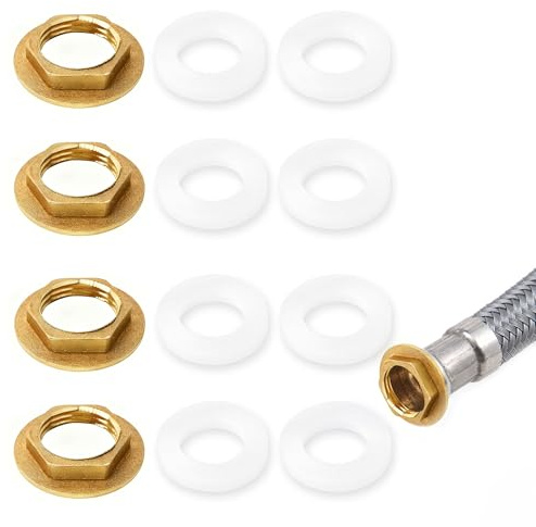ZAHD 4 PCS flanschmuttern sechskant sicherungsmuttern 1/2 zoll Flansch Innengewinde Messing Sechskantmutter Sechskantmutter Rohrverschraubung für Wasserhahn Waschbecken (Messing)