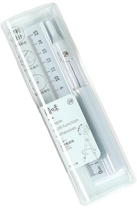 Multifunktionaler Zeichenkompasse, Geometriewerkzeug, Büro, Schule, Messen, 3-in-1, Zirkel-Set, Geometrie-Set mit Lineal, Bleistift, Kompass, Lineal, Zeichnen, Skizzieren