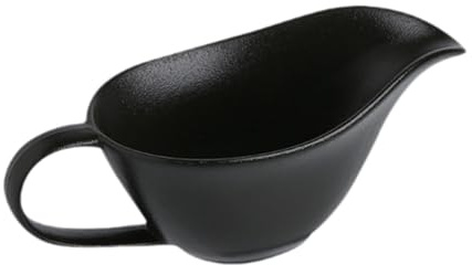 AMSLSIU Juego de salseras de porcelana. Elegante vajilla para Acción de Gracias y Navidad. La salsera está diseñada para durar muchos años. Su asa, negro, 20 x 9 x 8 cm