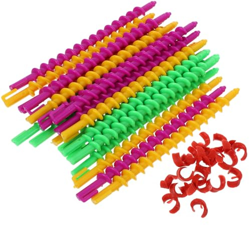Outanaya Bigoudis Spirales Fixation Ferme des Cheveux en Plastique 20 Couleur Aléatoire pour Permanente sans Chaleur Accessoire Coiffure Polyvalent pour Boucles Naturelles