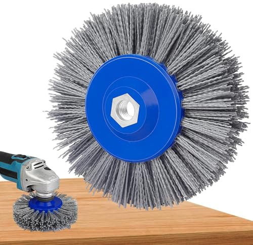 Spazzola abrasiva, 150 mm, M14, in nylon, grana 120, ruota estrattore, spazzola per smerigliatrice angolare, rasatura, spazzola strutturante per la rimozione della ruggine, levigatura di legno e