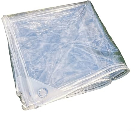 FACAIIO Lona transparente con ojales, para lámina de plástico transparente de PVC resistente, resistente al desgarro, cubierta impermeable para jardín, invernadero, muebles de patio para protección