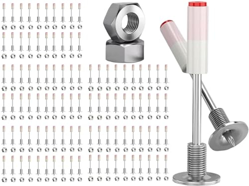 Clavos para Pistolas de Clavos,100pcs Clavos de Acero,Clavos para Pistola de Clavos Manual,Clavos para Pistolas de Clavos con Tuercas M8,3 Mm Clavos Redondos de Acero,Pistola de Clavos para Hormigon