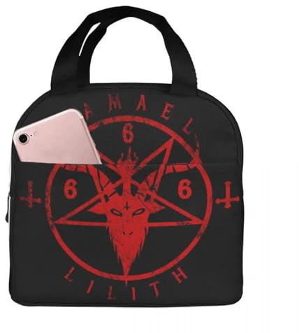 VDKQHLFWZ Backpack Satanic Pentagram-Baphomet Lunch Insulated Bento Box Lunch Tote Leakproof Picnic Cooler Thermal for Woman Girl Work Festival gift