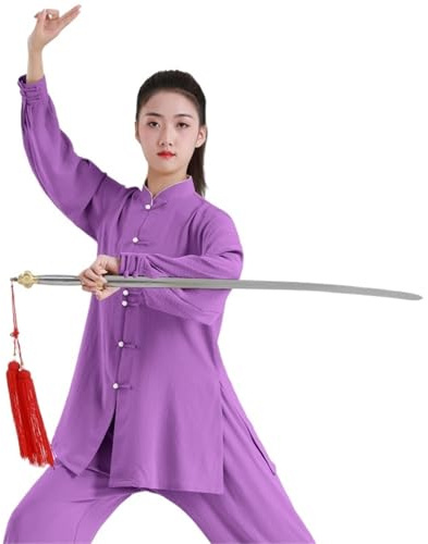 TRRYUIP Tai Chi plagg dam Tai Chi-dräkt – flödande, elegant uniform för baduanjin och kampsporter, vår-höst-prestanda-kläder (Color5, S)