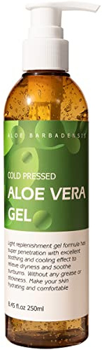 benatu Aloe Vera Gel for Face and Hair, 100% Pure Cold Pressed, Natural Facial Moisturizer for Sunburn Relief, Ance, Skin Care (8.45 fl oz)