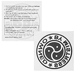 10 x Owned BY Mistress Tattoo - Schriftzug und Symbole in schwarz -Sexy Kinky Fetisch Tattoo (10)