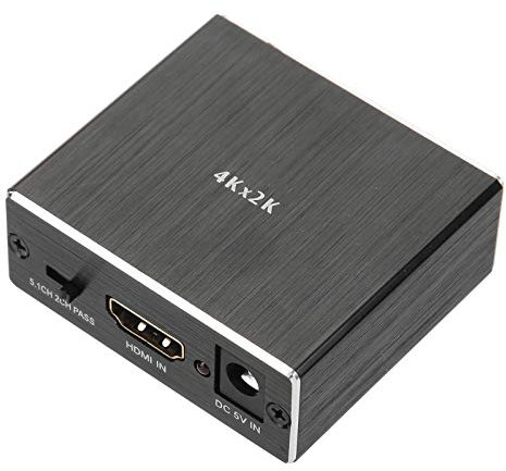 PUSOKEI Estrattore Audio HDMI 4K, da HDMI a HDMI con Uscita Audio analogica da 3,5 mm e Uscita SPDIF, Supporto Formato Video 3D, Splitter Adattatore convertitore Audio HDMI