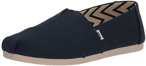 TOMS Womens Recycled Cotton Alpargata Loafer Flat, Navy, 6.5 UK