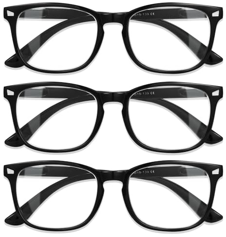 CCVOO Lesebrille für damen und herren mit blaulichtfilter - Augenoptik Brille Lesehilfe für Damen Herren (1.75, +Schwarz)