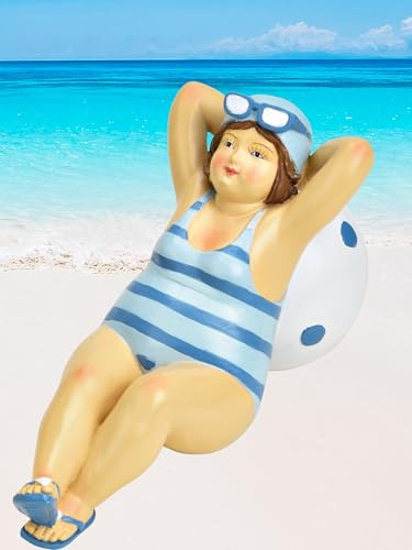 Pommerntraum ® | Dekofigur Sammlerfigur mollige Maritime Badenixe Badefigur Strandlady Strandschoenheit Nana Lady Dekofigur (Marta)