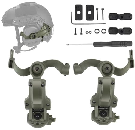 Adaptador de riel de casco - Conector de riel de arco rotativo, soporte para auriculares seguros | Sistema de fijación de casco militar, ajuste rápido en riel lateral, herramienta de dependencia del