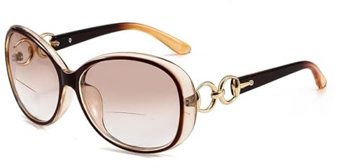 AOOLIA Lesebrillen mit Lese Sonnenbrille für Damen, Mode UV400 Große Sonnenbrillen für Damen, Sonnen-Leser brillen Klare Sicht