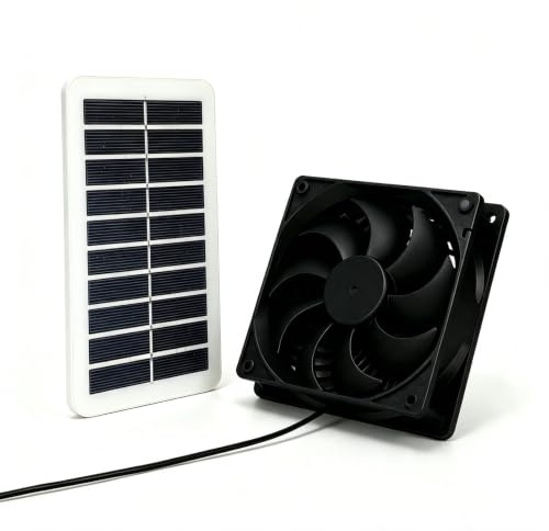 Abgabventilator für Solarstrompanel, 6,3 x 3,7 x 0,2 Zoll Abluftventilator 3 W energiesparend Geruchsbeseitigung tragbar solarbetrieben Für Küchen, Gewächshäuser, Tierunterkünfte, Hühnerställe