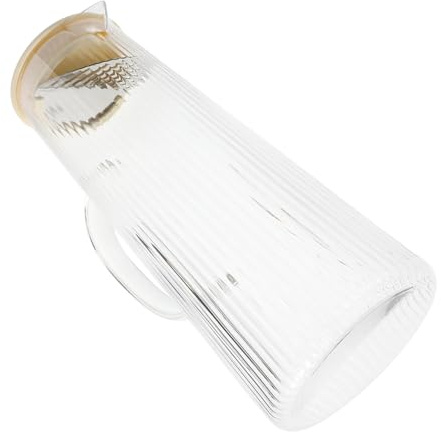 Toyvian Jarra de Vidrio de Gran Capacidad con Diseño de Rayas Verticales Resistente para Servir Agua Fría Jugos Leche y Bebidas Variadas Reuniones Familiares y Fiestas