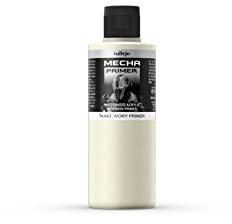 Vallejo Mecha Color Acrylfarbe Primer Ivory, für Aerografen, hohe Widerstandsfähigkeit gegen Manipulation und Stöße, ideal für Modellbau und Miniaturen, 60ml.