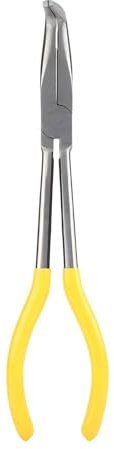 VIFER Pinza Lunga Extra 45/90 Gradi Piegato Naso Pinze Lunghe a Becco Curvo Pinze a Becco Curvo per Manutenzione Riparazione di Veicoli270mm (90°)