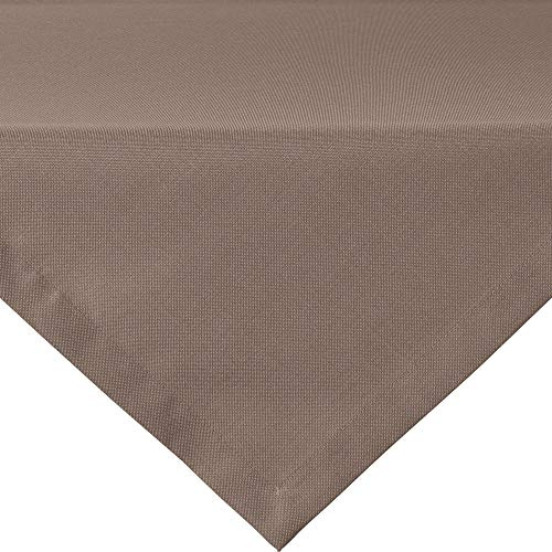 Erwin Müller Tischwäsche, Mitteldecke, Tischdecke Madrid Taupe Größe 80x80 cm - angenehme, weich fließende Qualität, mit hochwirksamer Fleckschutzausrüstung, bügelleicht