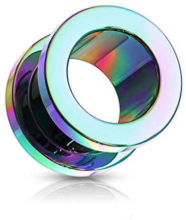 beyoutifulthings Ohr-Tunnel viele Farben Ohr-Piercing Edelstahl Ohr-Schmuck Screw Fit Plug Schraub-Verschluss 1,2-40mm