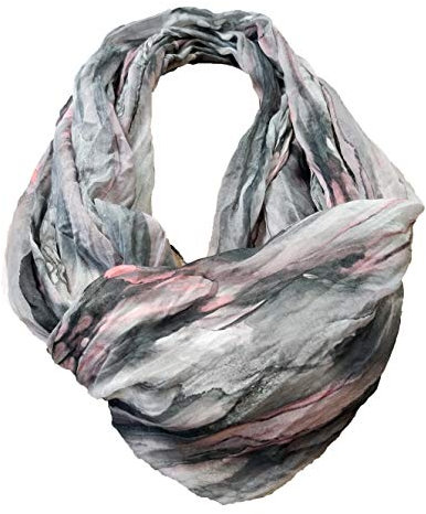 JameStyle26 Farbverlauf Seide Sommer Loop Verlauf Regenbogen Rainbow Silk Uni Rundschal Schlauchschal Stola Schal leicht (Schwarz)