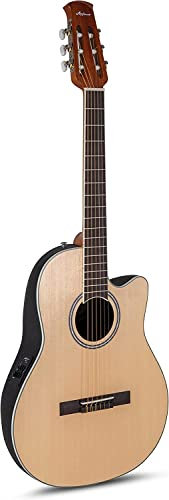 Applause Traditional AB24CS-4S Mid Cutaway Nylon natural Satin, premium E-Akustikgitarre (selektierter Fichtendecke & Center-Soundhole, Applause CE304T Preamp, 3-Band EQ & Stimmgerät), Natural Satin