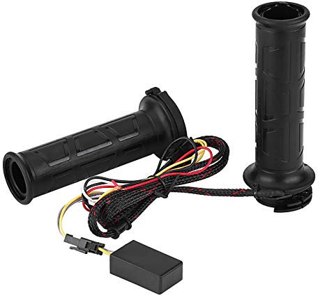 Poignée Chauffante Moto, 1 Paire de poignées de Guidon de Motorcycle, 22 mm (7/8 Pouces) pour Motos électrique chauffée Chaude pour Moto Vélo VTT Noir