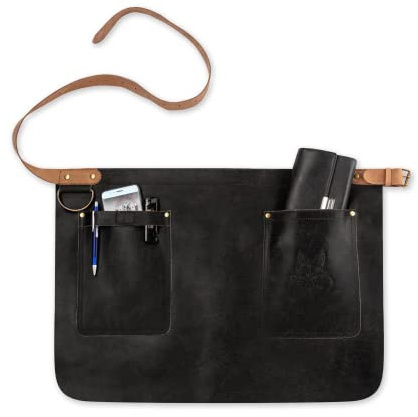 Black Forest Fox TIP HUNTER SOFT Taille Lederschürze Kochen Gaststätte-Bistro-Garten-halben Schürzen 2 Taschen Männer, Frauen, Chef, Bäcker, Kellner, Handwerker