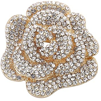 Strass-Rosen-Brosche für Damen und Mädchen, modische Kristall-Brosche, große Blüte, Anstecknadeln, elegantes Kleid, Accessoires, Schmuck, Ansteckblume für Hut, Tasche, Anzug, Krawatte, Geschenk