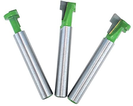 Irfora Set di frese per chiavi da 6,35 mm (1/4 pollici), codolo 5/16 3/8 e 1/2 pollici, diametro per viti esagonali in legno, set di frese per scanalature