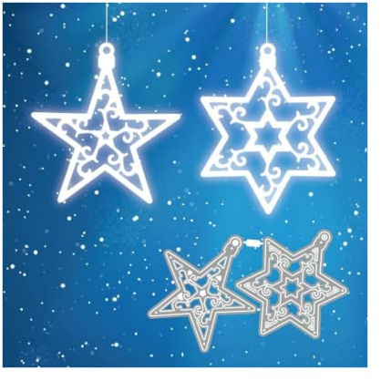 Sredwtk Weihnachten Stern Stanzschablonen Weihnachten Sterne Cutting Dies Prägeschablonen Stanzformen Schablonen Für Scrapbooking, Fotopapier 3D Karten Handwerk Prägen DIY Herstellung Geschenk