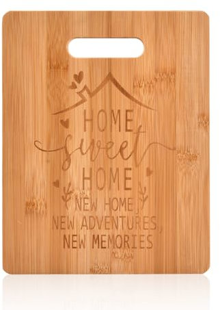 Volumoon Tagliere da Cucina Bambù Antibatterico Rettangolare per Pane Carne Verdure, Personalizzabile per Regalo di Inaugurazione Casa, Matrimonio e Natale