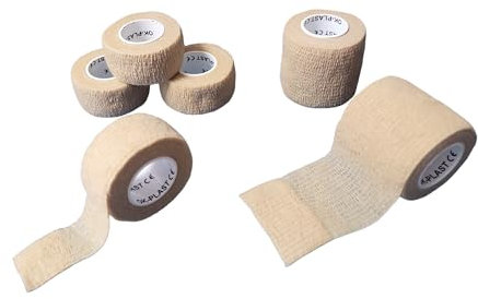 6x Ok-plast Fingerpflaster Set (4 STK. 2,5 cm + 2 STK. 5 cm Breit | Selbsthaftend | Klebt nicht auf Haut & Haare (4 STK. 2,5 cm Breit + 2 STK. 5 cm Breit, Natur)