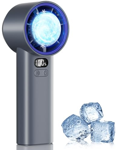 HandFan 5200mAh High Speed Handheld Turbo Fan, 13000 RPM Cooling Ice Fan, Rechargeable Mini Fan with Digital Display, 100 Speeds Adjustable, Portable Fan for Summer, Travel, Concerts, Gifts for Women