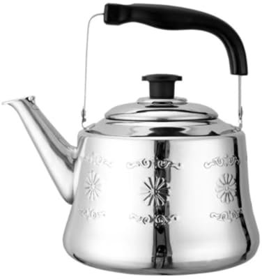 Bouilloire Sifflante Théière En Acier Inoxydable 4L, Bouilloire À Thé Sifflante Sur La Cuisinière Avec Poignée Anti-chaleur Pour Votre Dortoir À La Maison Théières pour Cuisinière Bouilloire à Flûte