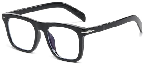 LJCZKA Lunettes Anti Lumière Bleue à Verres Carrée pour Femme Homme, Lunettes Grand Cadre Anti Lumière Bleue Lunette Ordinateur Gaming Anti Fatigue (Noir)