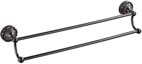 MKAK Retro Tuch Bars, Muster Stil Badetuch Ständer Haushalt Badezimmer Messing Handtuchständer Doppelstange Hardware Zubehör Bad Handtuchstange
