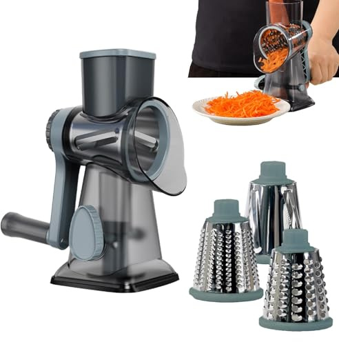 Trituradoras de alimentos para cocina, rallador de queso con manivela,Ralladores multifuncionales para rebanador manual de alimentos de cocina | Trituradora de verduras compacta, cortadora de verduras