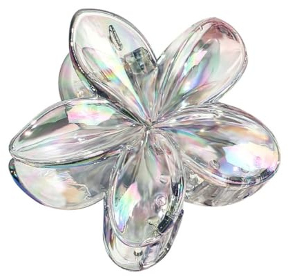 Pinza de pelo con flores para mujer, clip hawaiano, pinzas de plástico antideslizantes, agarre fuerte, pinzas para el pelo para playa, fiesta, piscina, vacaciones, A, gris claro A