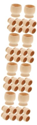 NUOBESTY 4 Juegos Bandeja De De Madera Rellenable El Huevo De Pascua Soporte Para De Madera Caja De De Pintando Huevera Para Porta Beige 10 Uds * 4