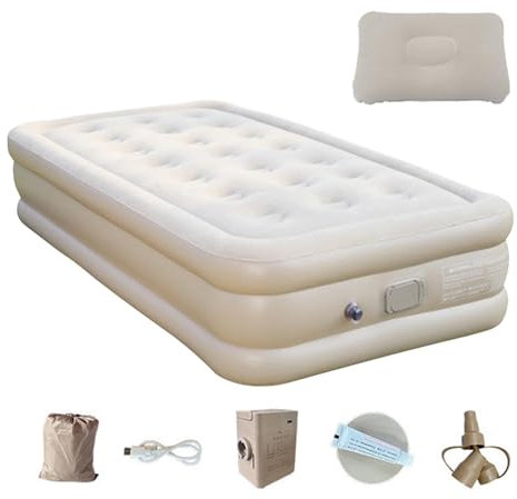 jamgeery Aufblasbare Campingmatratze, Camping -Luftmatratze - Doppelte Campingmatratze Selbstverletzung Campbett - Luxusluftbettmatte mit eingebauter Pumpe für Outdoor & Reisen