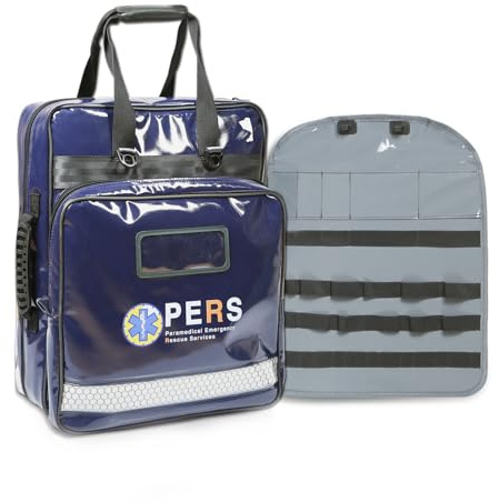 Ehucon Medicine Back Pack – Large EMS Medical Backpack for First Responders | Oxygen Cylinder & AED Defibrillator Compatible | Waterproof, Durable Trauma Bag with Reflective Strips & Non-Slip Base