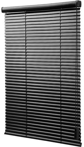 Estor veneciano horizontal de aluminio para ventanas y puertas, cortinas opacas negras personalizables, estor veneciano interior, 50 cm x 80 cm, dimensiones