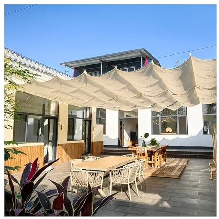 Wave Sail - Tenda avvolgibile per veranda e veranda, tenda ombreggiante, vela ombreggiante, con kit di montaggio, traspirante, in acciaio inossidabile 304, design a forma di U (larghezza 2,5 x