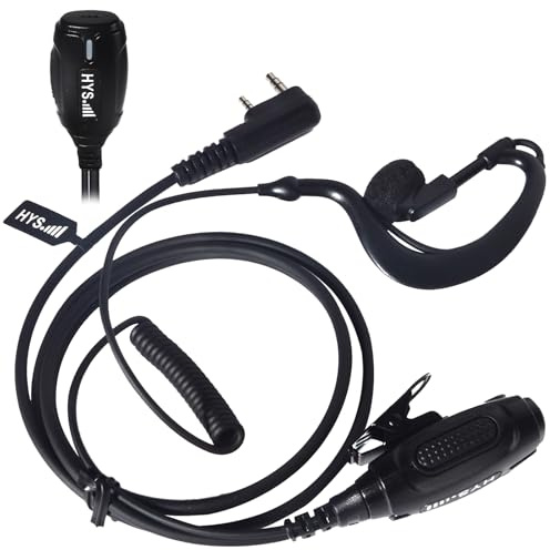 HYS Funkgerät Headset Kompatibel mit Baofeng Quansheng Kenwood | G-Form mit Mikrofon Security Kopfhörer für UV-5R BF-888S UV-K5 UV-K5(8) TH-F7 TK-2100(G-1)