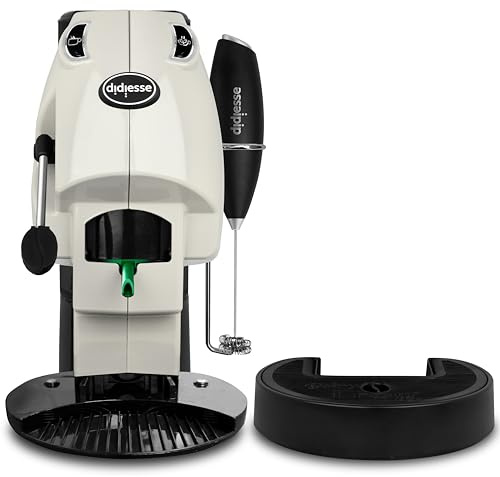 Didiesse Baby Frog Coffee & Tea – Macchina da Caffè a Cialde, con Frullino Montalatte e Doppio Portacialde per Caffè e Tè, Basso Consumo 650W, Erogatore Acqua Calda. (Avorio)