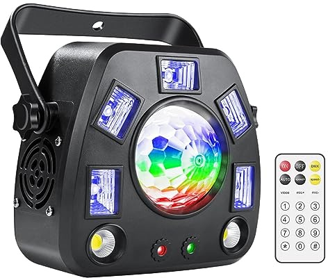 JOLIANE 4IN1 LED DJ Lights Proiettore remoto Strobe Magic Ball UV Black Stage Lighting Effect DJ Disco Party Holiday Dance Bar