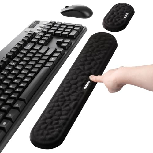 LETREEN Wrist Rest for Keyboard and Mouse Set - Easy Typing, Pain Relief