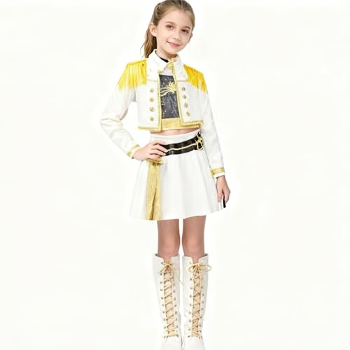 Disfraz de Cosplay K-pop para Niña Juegos de rol y actuaciones (White suit, 140)