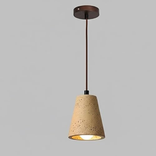 Lampada a sospensione in travertino, lampadario a sospensione in pietra naturale, lampadario moderno a forma di cono con cavo regolabile, lampada a sospensione per camera da letto, isola cucina, sala