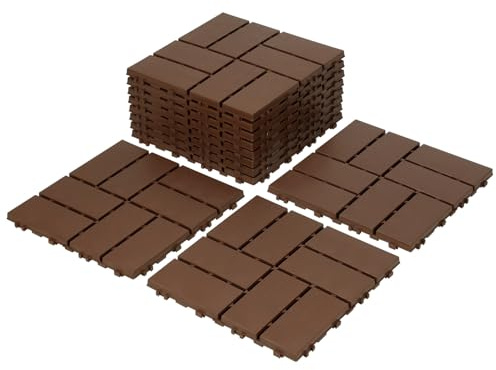 ISOISL Bodenfliesen Set 6m² – 30x30cm PP Terrassenfliesen mit Klicksystem